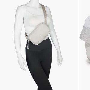 New Thacker Ella Camera Bag Silver Metallic Fabric Adjustable Strap  NWOT